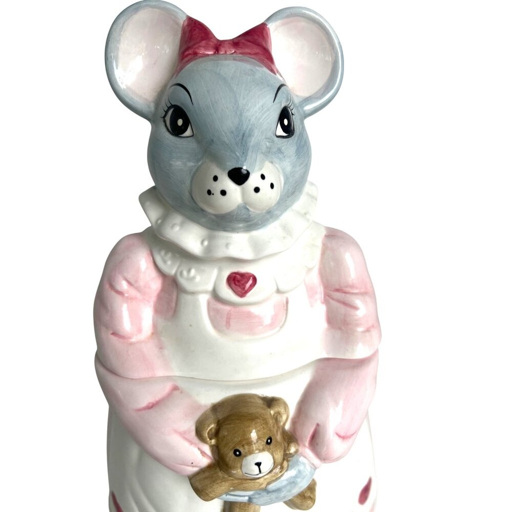 VTG‎ Anthropomorphic Mouse Cookie Jar Canister House Of Lloyd 1990 Teddy Bear